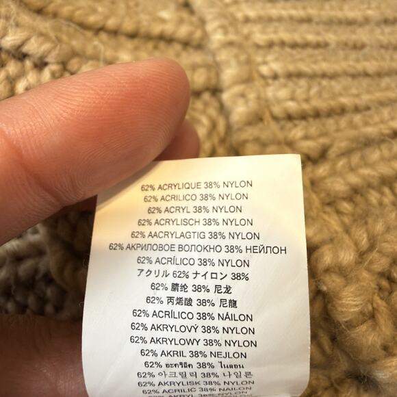 Michael Kors Women’s Cable Knit Cardigan Sweater Size M Khaki Tan Open Front - Picture 7 of 10